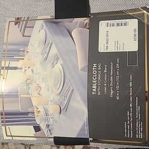 FIELDCREST LUXURY DARK GRAY 60"x102" TABLECLOTH WITH STORAGE BAG